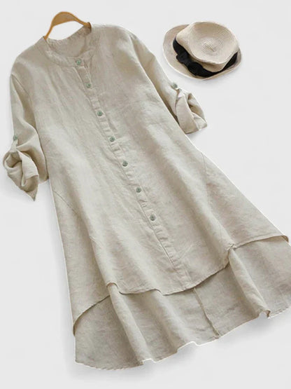 Calanthe | Elegant Navy Blue Linen Dress