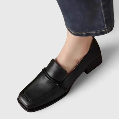 Women’s Orthopedic Square Toe Classic Black Loafers