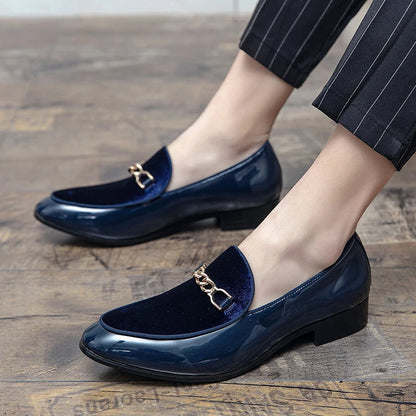 Adeline | Women's Orthopedic Chain Detail Burgundy Velvet Slip On Loafers