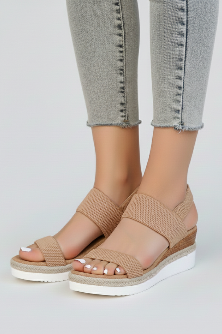 Alethea | Blush Pink Women's Raised Sole Stretch Fit Sandals