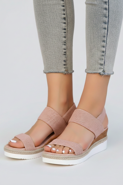 Alethea | Blush Pink Women's Raised Sole Stretch Fit Sandals