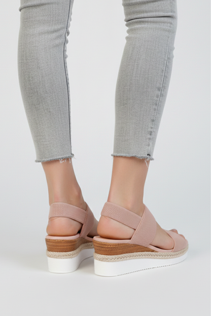 Alethea | Blush Pink Women's Raised Sole Stretch Fit Sandals