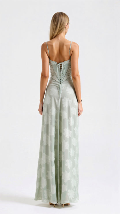 Astrid | Blush Tulle Women’s Wedding Guest Dress Bustier Maxi Dress