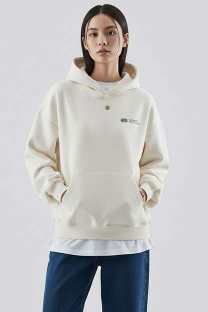 Astrid | Women's Navy Hoodie with Gold Front Print and Pullover Design