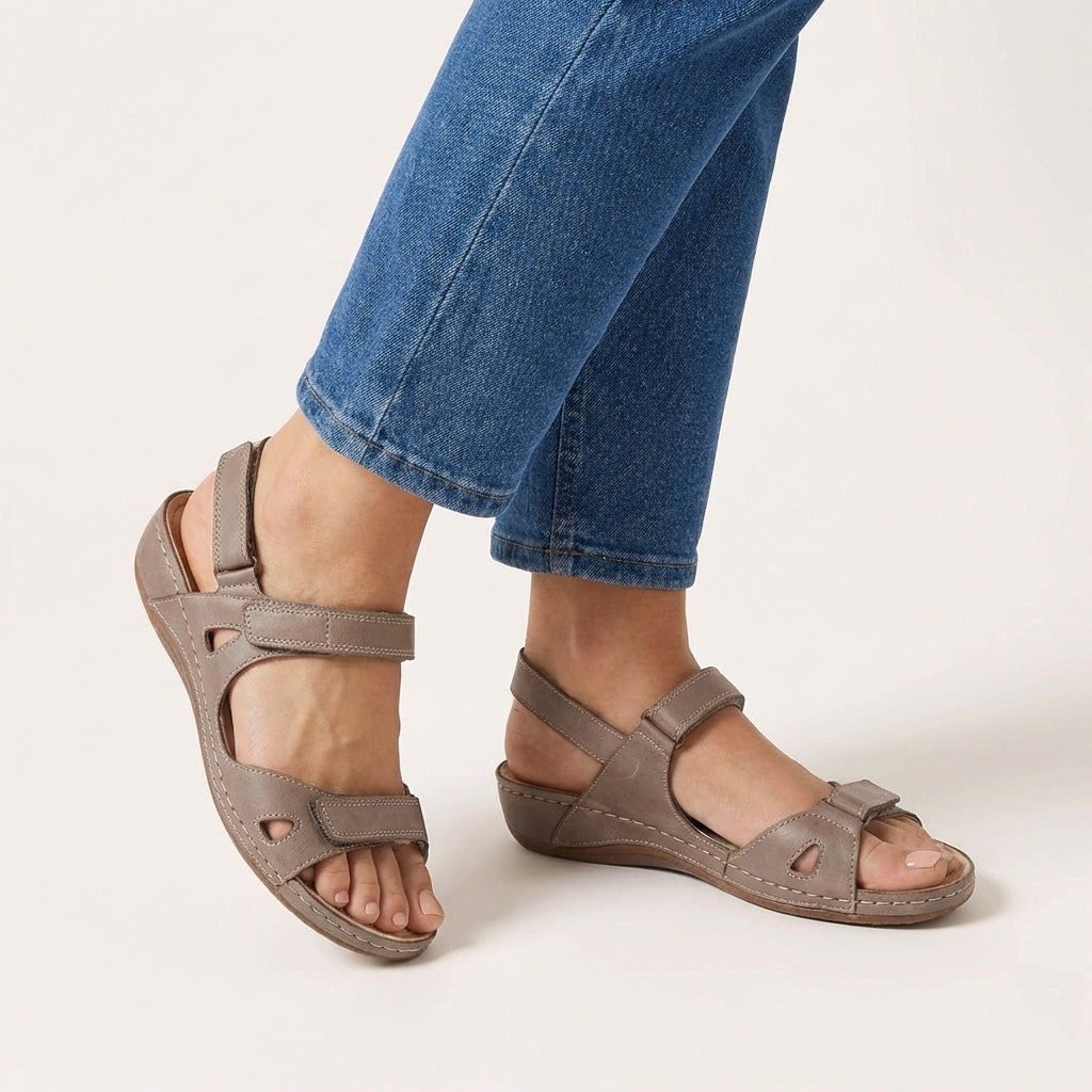 Astrid | Women’s Orthopedic Adjustable Strap Comfort Sandals in Denim Blue