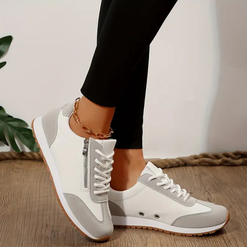 Calista | Luxury Tan & White Bellezza Sneakers