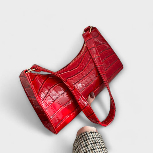 Calista | Women’s Iconic Classic Red Croc Shoulder Bag