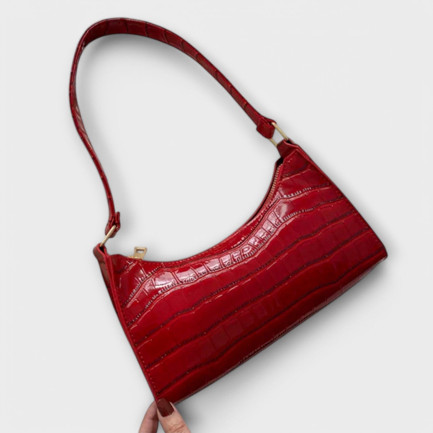 Calista | Women’s Iconic Classic Red Croc Shoulder Bag