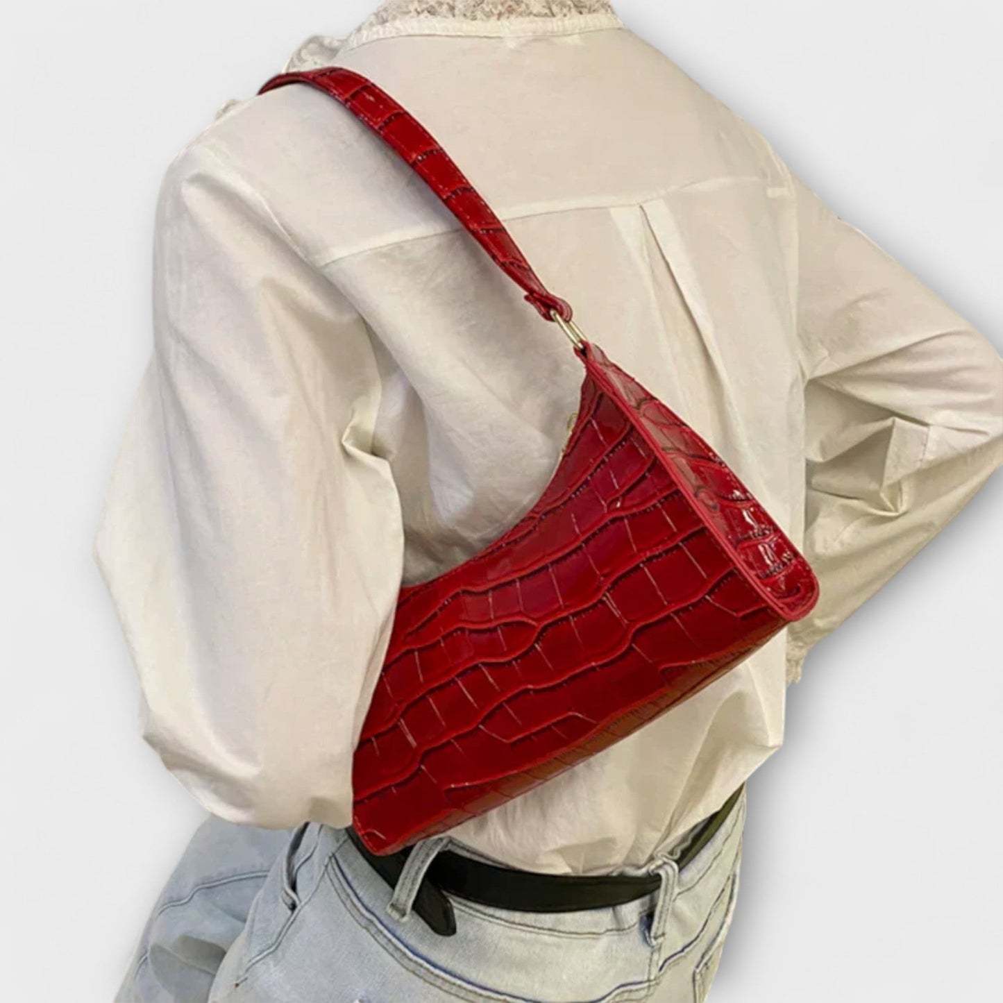 Calista | Women’s Iconic Classic Red Croc Shoulder Bag