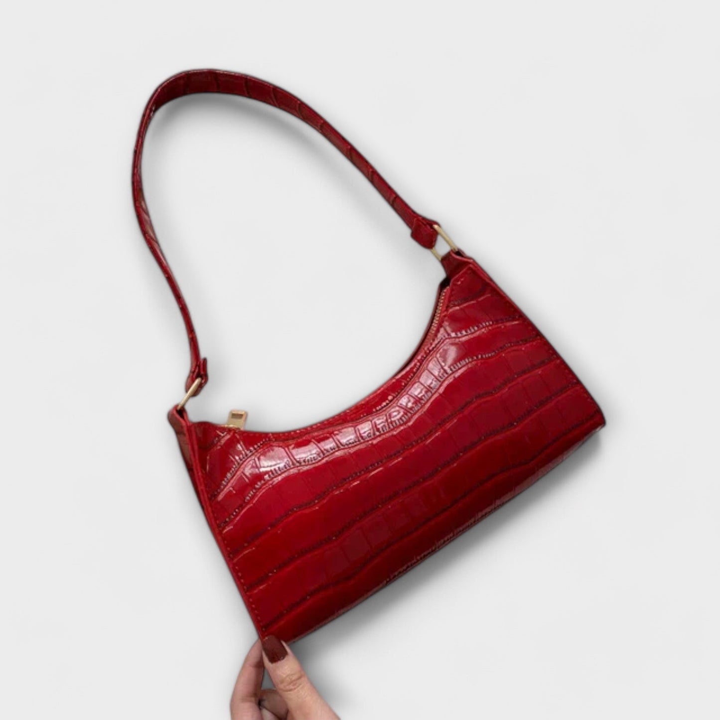 Calista | Women’s Iconic Classic Red Croc Shoulder Bag