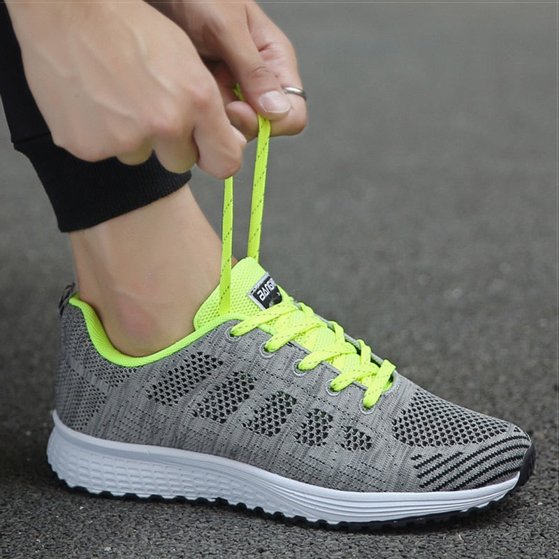 Evelia | Women's Lace Up Casual White Walking Sneakers