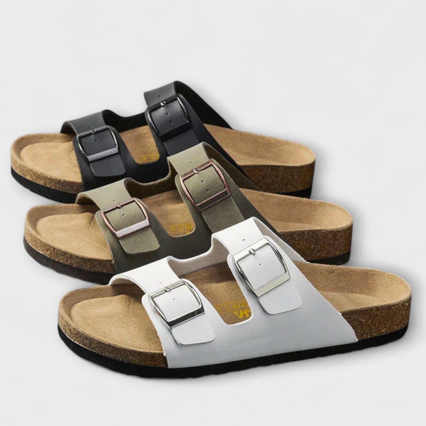 Calanthir | Black Two-Strap Orthopedic Sandals