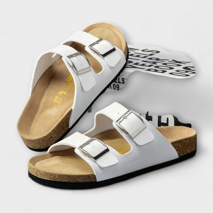 Calantha | Black Two-Strap Orthopedic Sandals