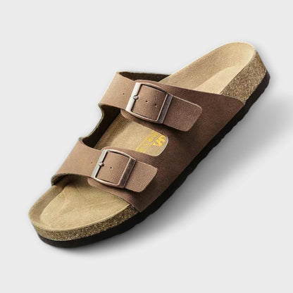 Calanthir | Black Two-Strap Orthopedic Sandals