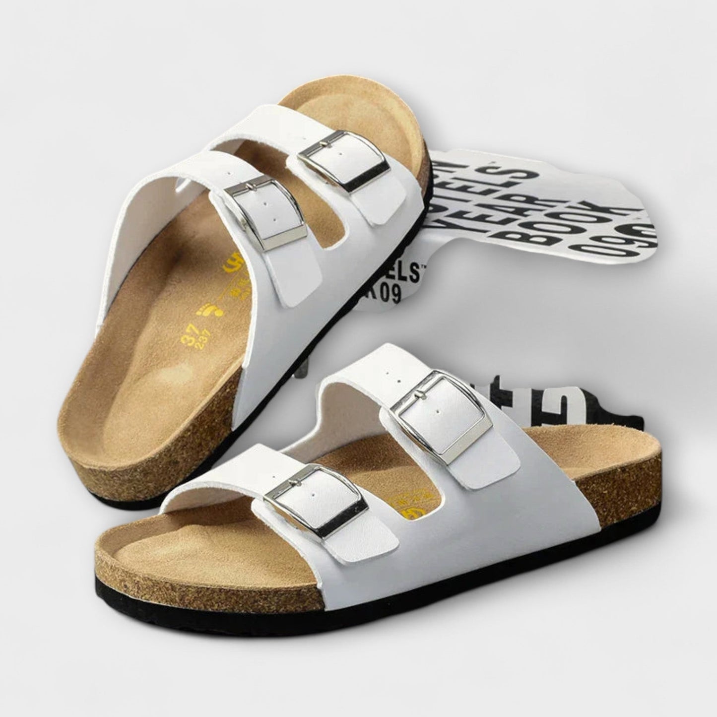 Calanthir | Black Two-Strap Orthopedic Sandals