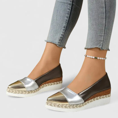 Alethea | Golden Espadrille Orthopedic Shoes