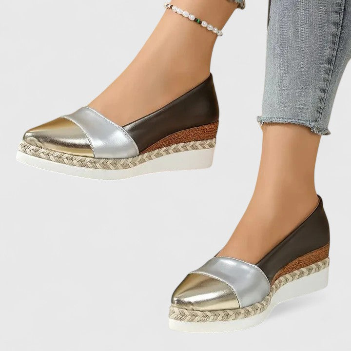 Alethea | Golden Espadrille Orthopedic Shoes