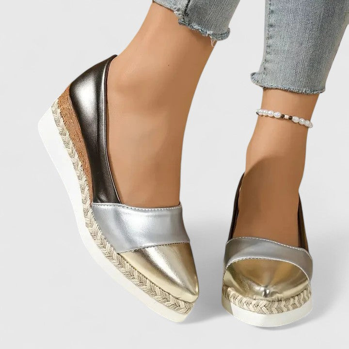 Alethea | Golden Espadrille Orthopedic Shoes