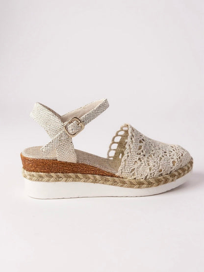 Calista | Women's Tan Boho Wedge Espadrilles Ankle Strap Shoes