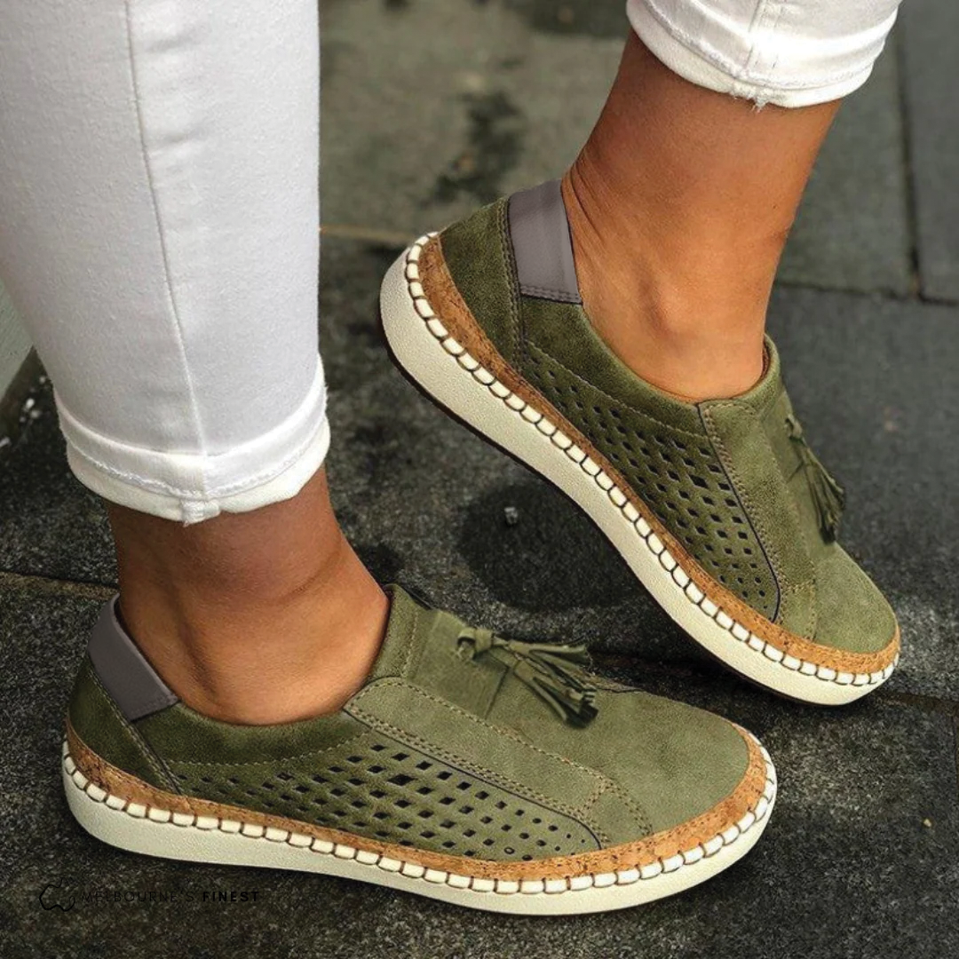 Willow | Women's Olive Slip On Platform Walking Shoes
