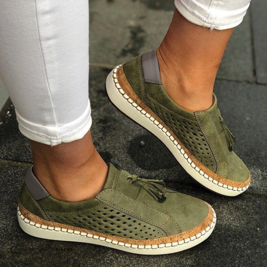 Willow | Women's Olive Slip On Platform Walking Shoes