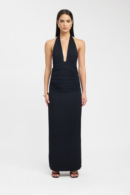 Alethea | Elegant Maxi Dress in Rich Brown