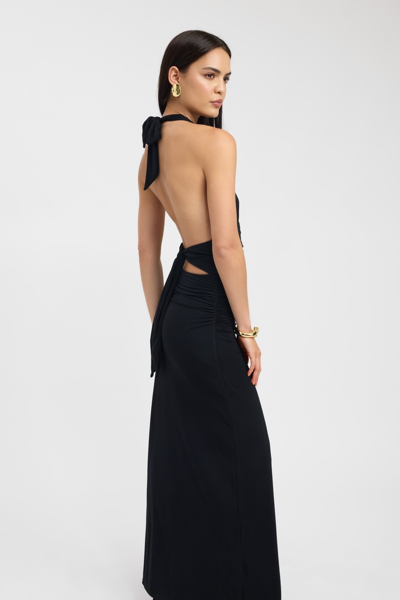 Calantha | Elegant Maxi Dress in Rich Brown