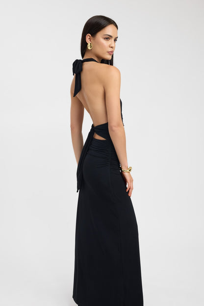 Calantha | Elegant Maxi Dress in Rich Brown