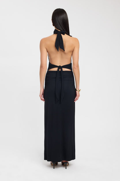 Calantha | Elegant Maxi Dress in Rich Brown