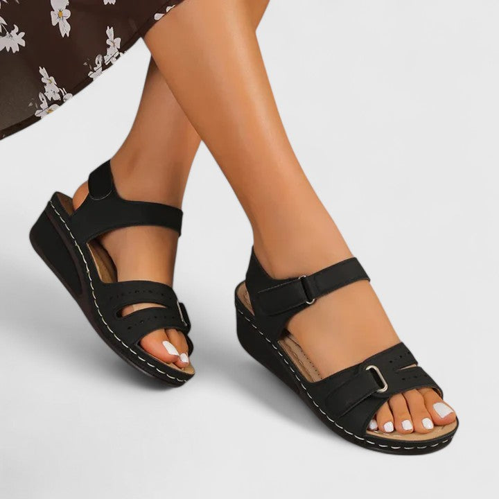 Calantha | Red Strappy Orthopedic Sandals