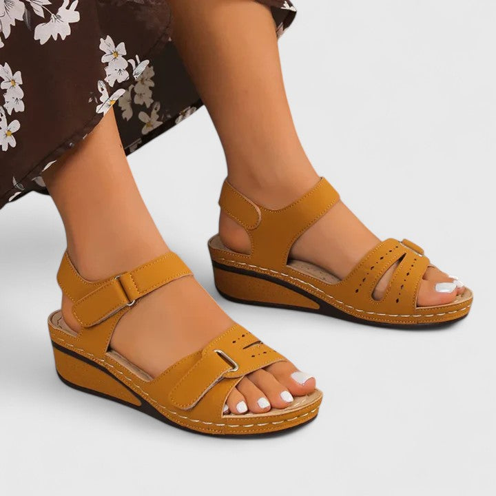 Calantha | Red Strappy Orthopedic Sandals