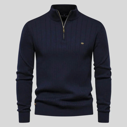 Beckett | Navy Ribbed Premium Everyday Comfort Sweater