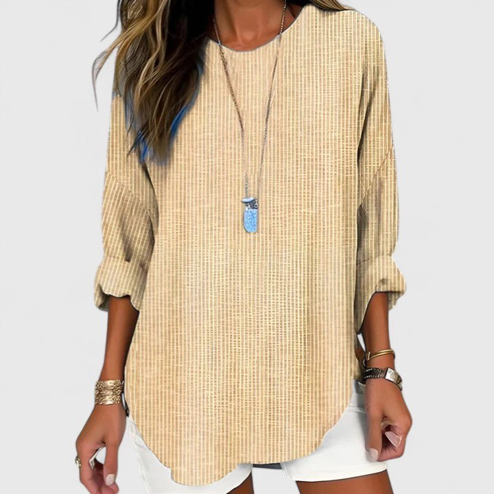 Calantha | Elegant Beige Comfortable Blouse
