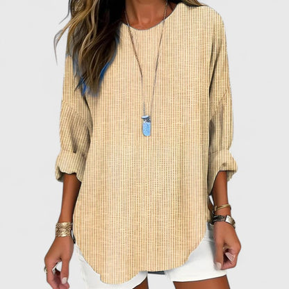 Calantha | Elegant Beige Comfortable Blouse