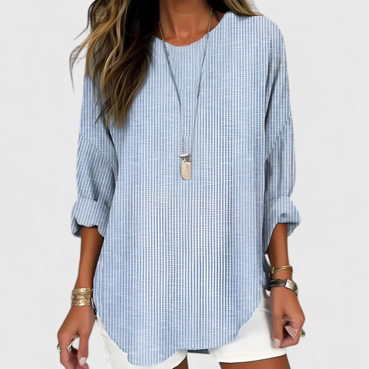Calantha | Elegant Beige Comfortable Blouse