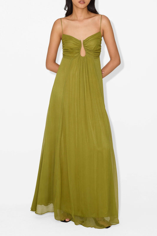 Calantha | Olive Green Sophisticated Maxi Dress