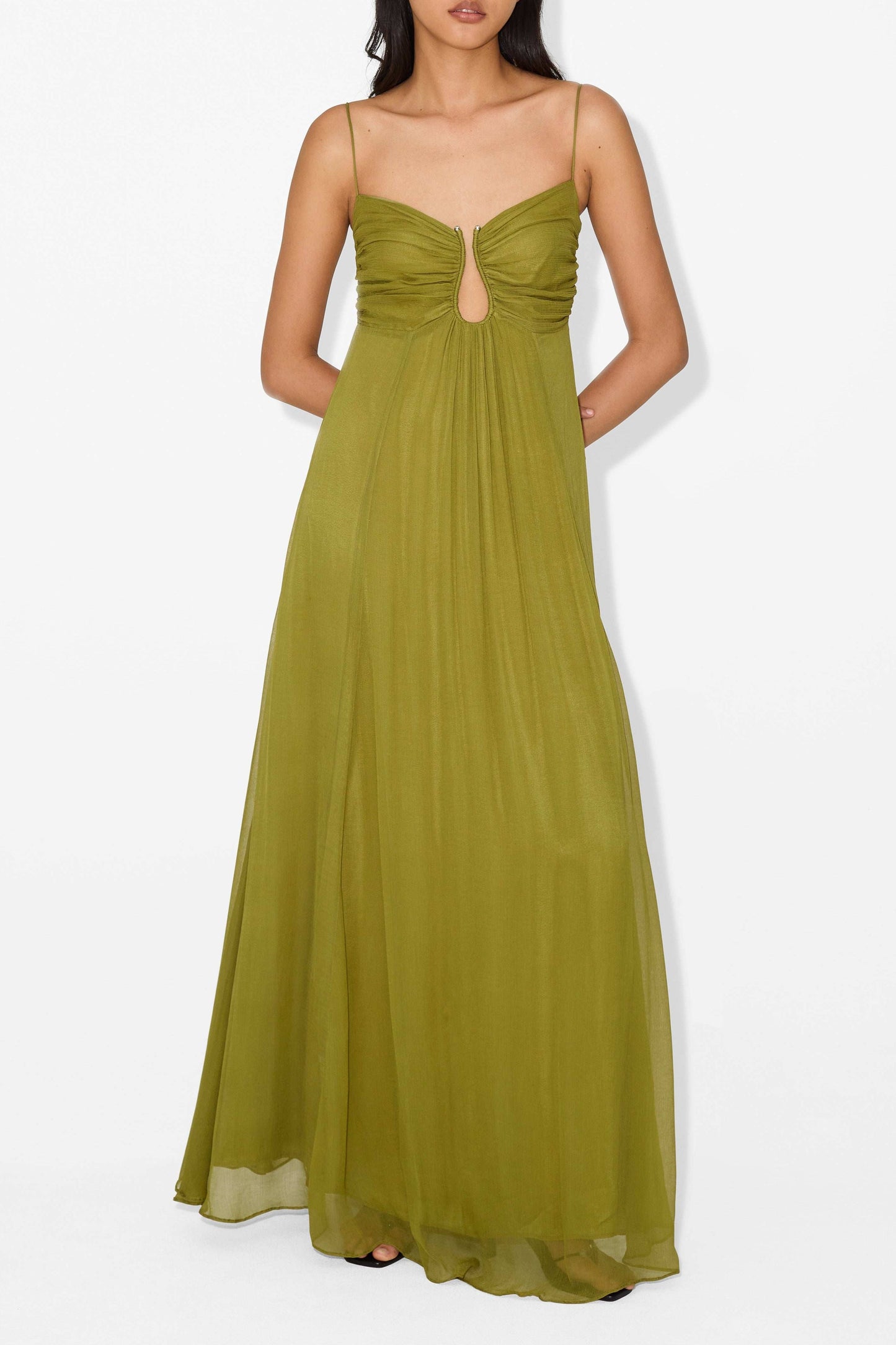 Calantha | Olive Green Sophisticated Maxi Dress