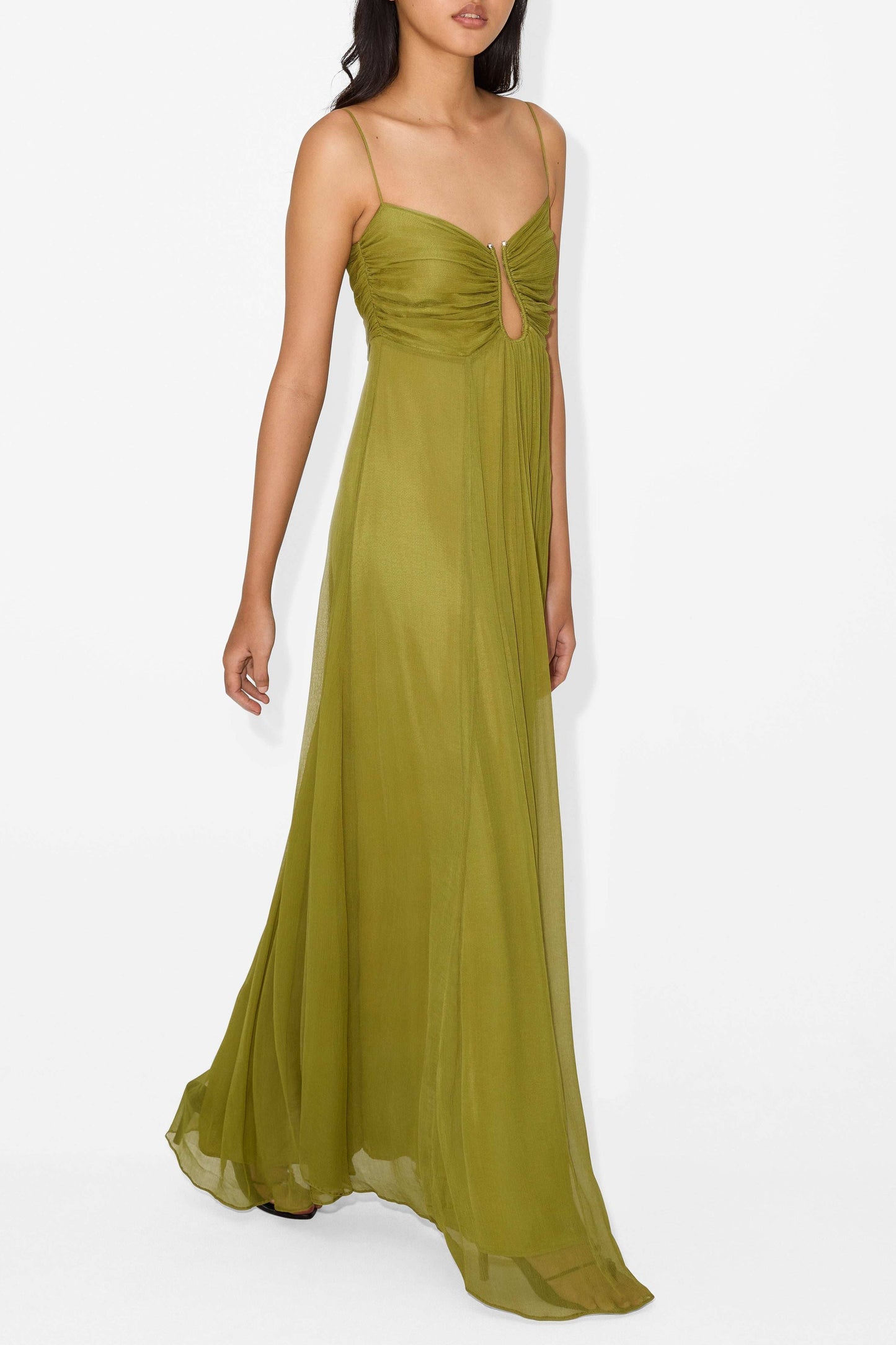Calantha | Olive Green Sophisticated Maxi Dress