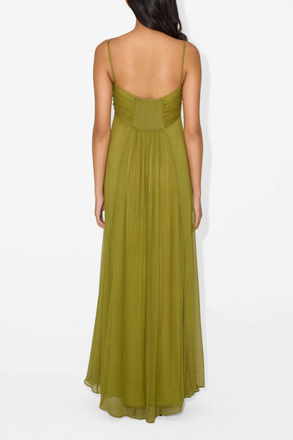 Calantha | Olive Green Sophisticated Maxi Dress
