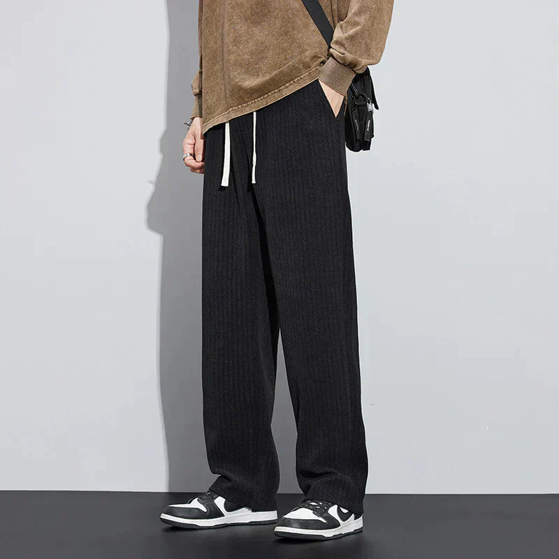 Kaius | Black Velvet Wide-Leg Pants
