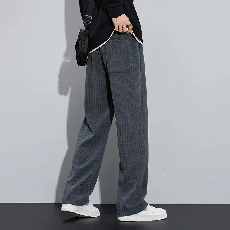 Kaius | Black Velvet Wide-Leg Pants
