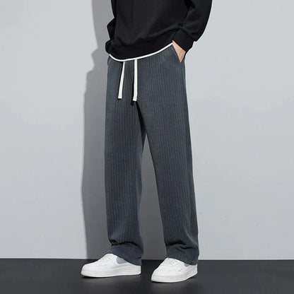 Kaius | Black Velvet Wide-Leg Pants