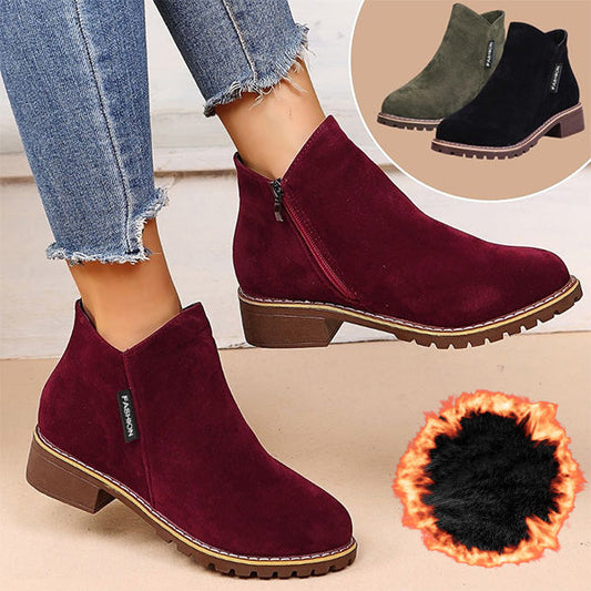 Calantha | Burgundy Suede Orthopedic Boots