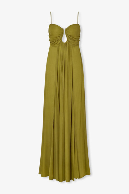Calantha | Olive Green Sophisticated Maxi Dress