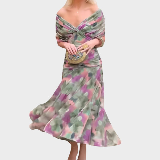 Calantha | Elegant Floral Silk Dress
