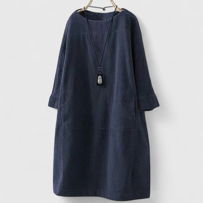 Alethea | Brown Cotton Comfortable Midi Dress
