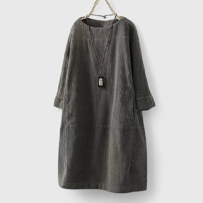 Alethea | Brown Cotton Comfortable Midi Dress