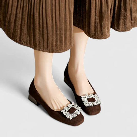 Calantha | Brown Suede Orthopedic Heels