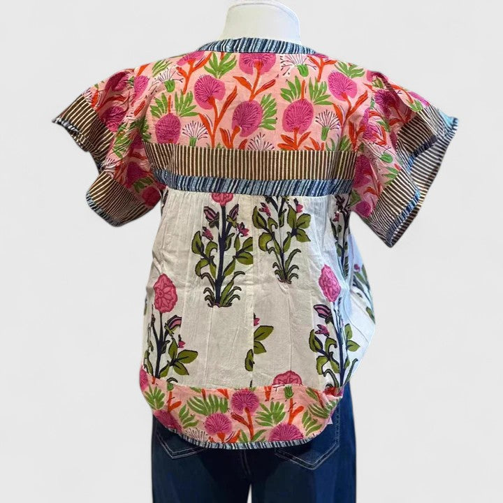 Calantha | Floral Short-Sleeve Comfortable Blouse
