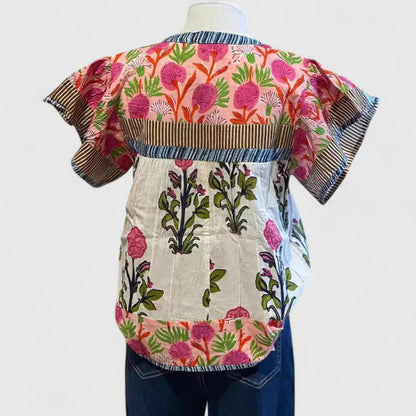 Calantha | Floral Short-Sleeve Comfortable Blouse
